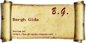 Bergh Gida névjegykártya